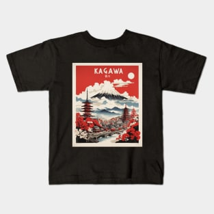 Kagawa Japan Travel Vintage Tourism Poster Kids T-Shirt